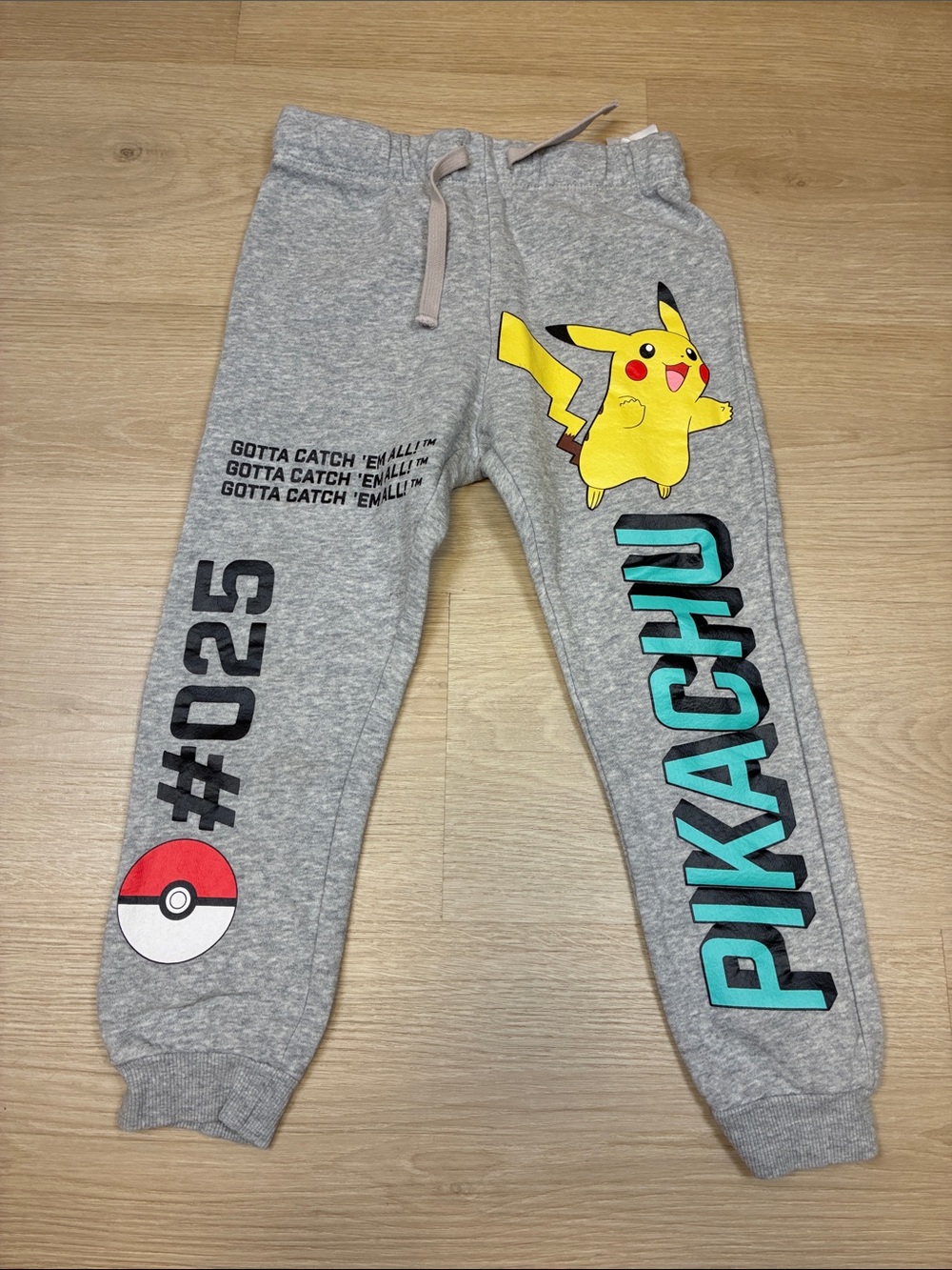 H&M Grey Pokemon Pikachu Graphic Jogger Pants